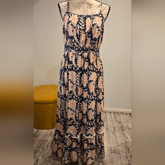 GRACE KARIN Floral Maxi Dress in Grey And Orange Size L. - Picture 3 of 16